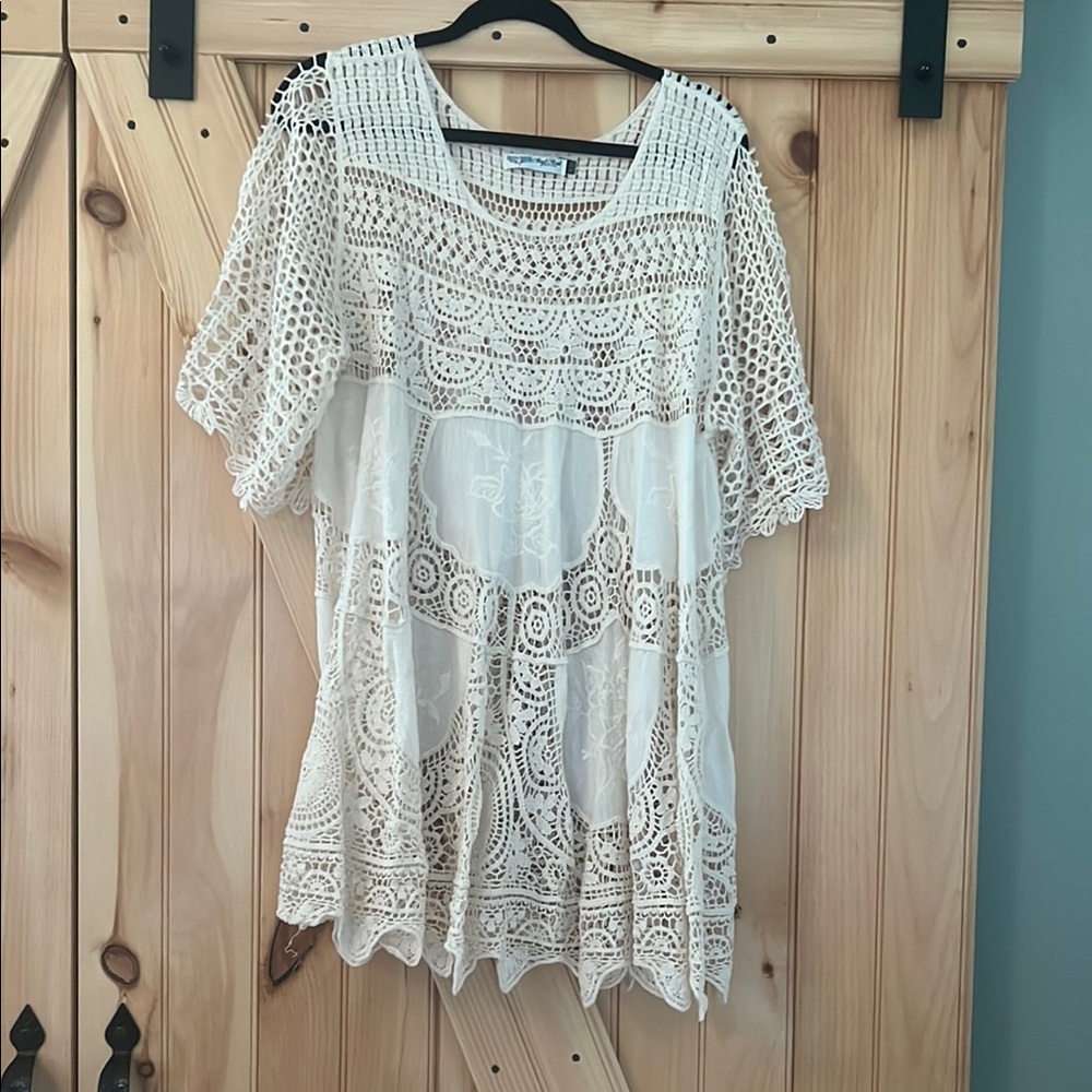 White Crochet Top